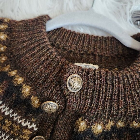 VINTAGE 50s Paul Mage Denmark Wool Handmade Ski Sweater Cardigan - Picture 5 of 15